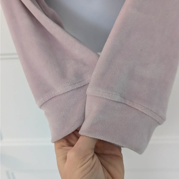 Juicy Couture Pink Rhinestone Logo Cropped Hoodie Size M Y2K - Picture 4 of 6